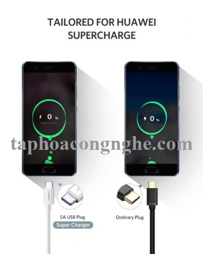 Ugreen 40887 0.5M 5A màu Trắng Dây USB sang USB Type-C vỏ ABS US253 30040887